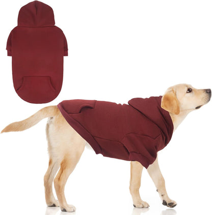 KOOLTAIL Basic Dog Hoodie - Soft and Warm Dog Hoodie Sweater with Leash Hole and Pocket, Dog Winter