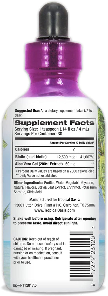 Maximum Strength Liquid Biotin Drops w/ 12,500 MCG – Best Vitamins for Fast Hair Growth, Reduced
