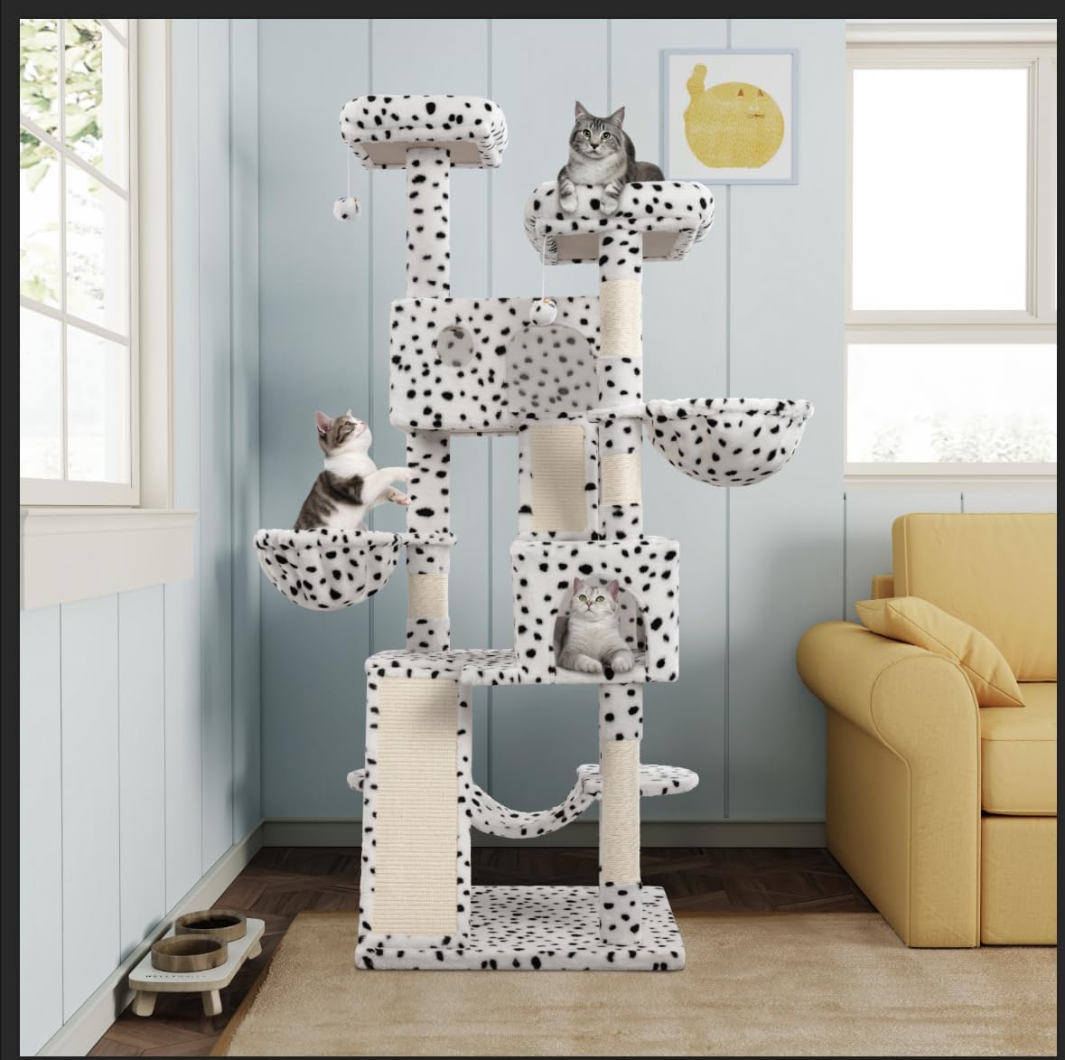 MUTICOR 66 Inches Multi-Level Large Cat Tree Tower for Indoor Big Feline/Cozy Plush