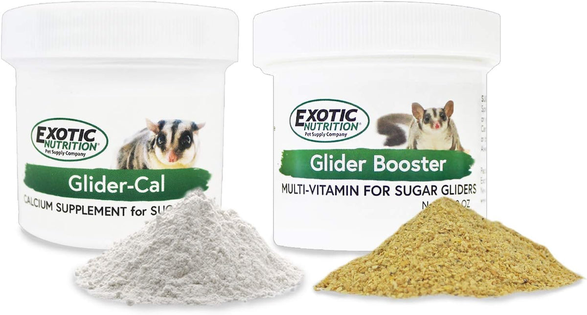 Exotic Nutrition Sugar Glider Vitamin Combo Pack - Powder Multivitamin & Powder Calcium Supplement