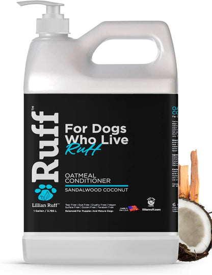 Ruff by Lillian Ruff Sandalwood Coconut Oatmeal Conditioner for Dogs – Moisturize & Soothe Dry