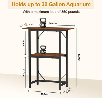 Snughome 10-20 Gallon Fish Tank Stand, Aquarium Stand 2-Tier Storage Shelves, Heavy Duty Terrarium