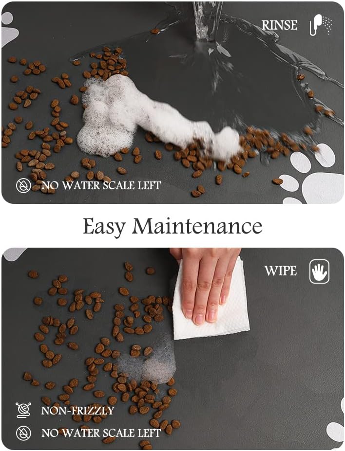 Pet Feeding Mat-Absorbent Dog Mat for Food and Water Bowl-No Stains Quick Dry Dog Water Dispenser