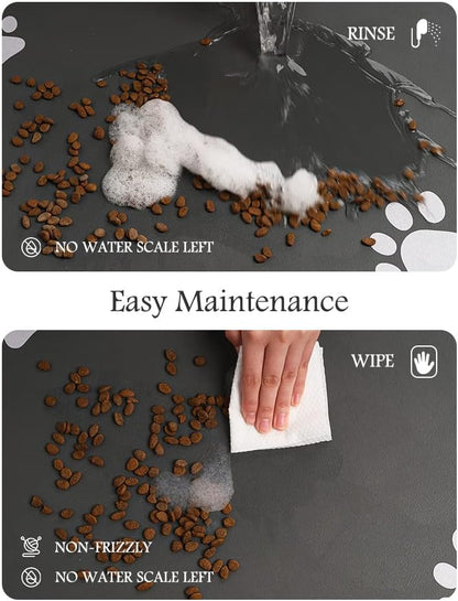 Pet Feeding Mat-Absorbent Dog Mat for Food and Water Bowl-No Stains Quick Dry Dog Water Dispenser