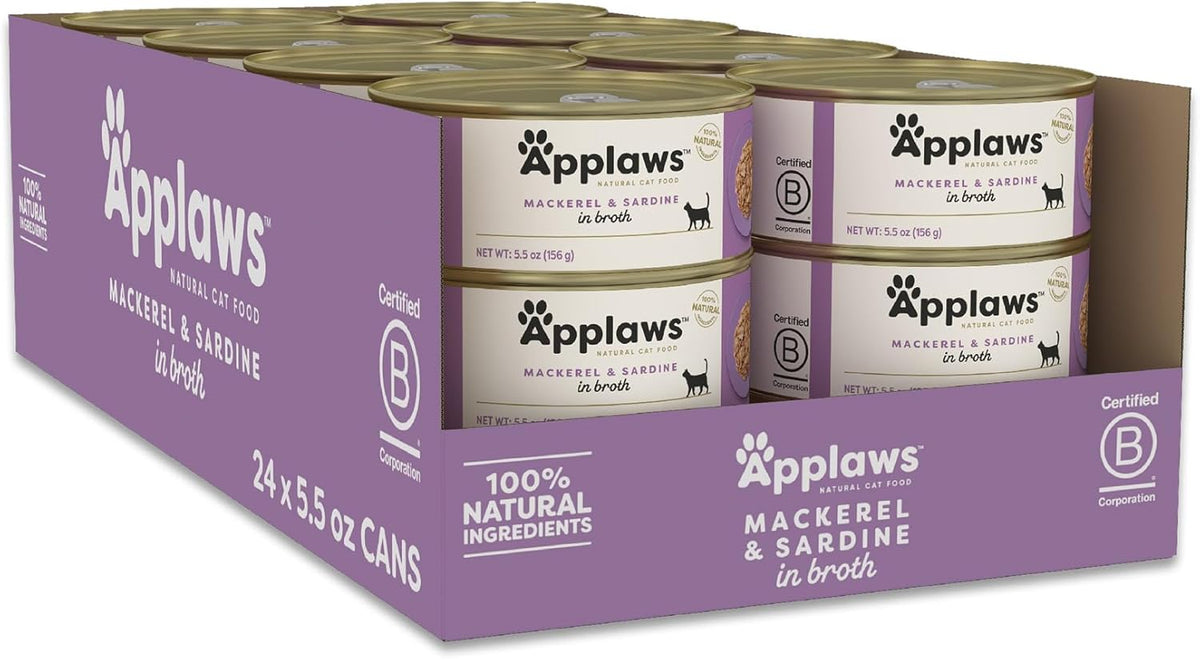 Applaws Natural Wet Cat Food in Broth, Limited Ingredient Canned Wet Cat Food, No Additives, Made
