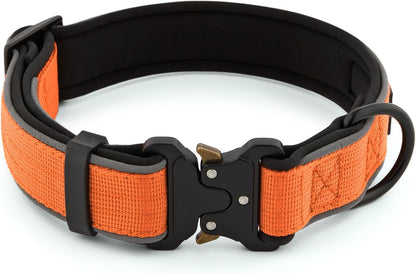 Plutus Pet Tactical Dog Collar, Reflective, Adjustable Heavy Duty Dog Collar, Soft Padded and