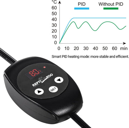 REPTIZOO Dimming Thermostat, PID Temperature Controller with Memory Function, Reptile Thermostat
