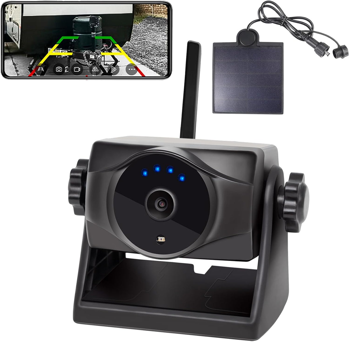 1080P Solar Magnetic Wireless Backup Camera, 90 Days Standby Rechargeable Battery, Waterproof