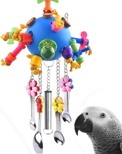 KATUMO Bird Toys, Parrot Pull Spoons Colorful Acrylic Stick Toys Bird Chew Toys for Amazon Parrot
