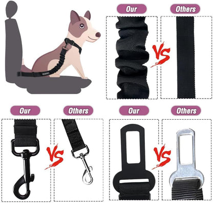 COOYOO Dog Seat Belt,Retractable Dog Car Harness Seat Belt for Car Adjustable Nylon Pet Safety Seat