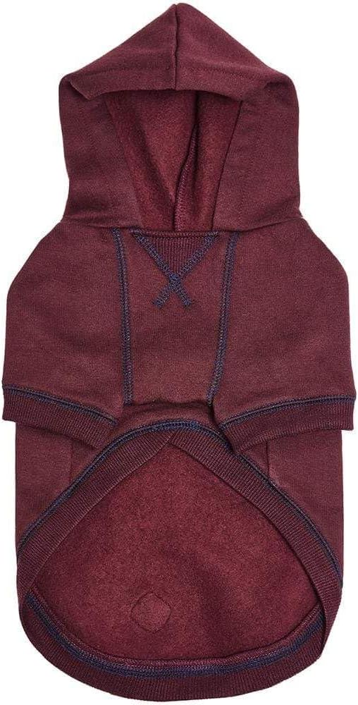 Blueberry Pet Essentials Hoodie – 26″ Cotton‑Blend Sweatshirt with Hood, Burgundy Red