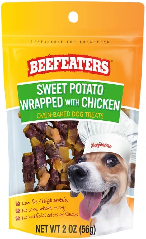 Beefeaters Sweet Potato Wrap with Chicken – Dog Treat. No Corn, Wheat, Soy or Gluten, Low Fat