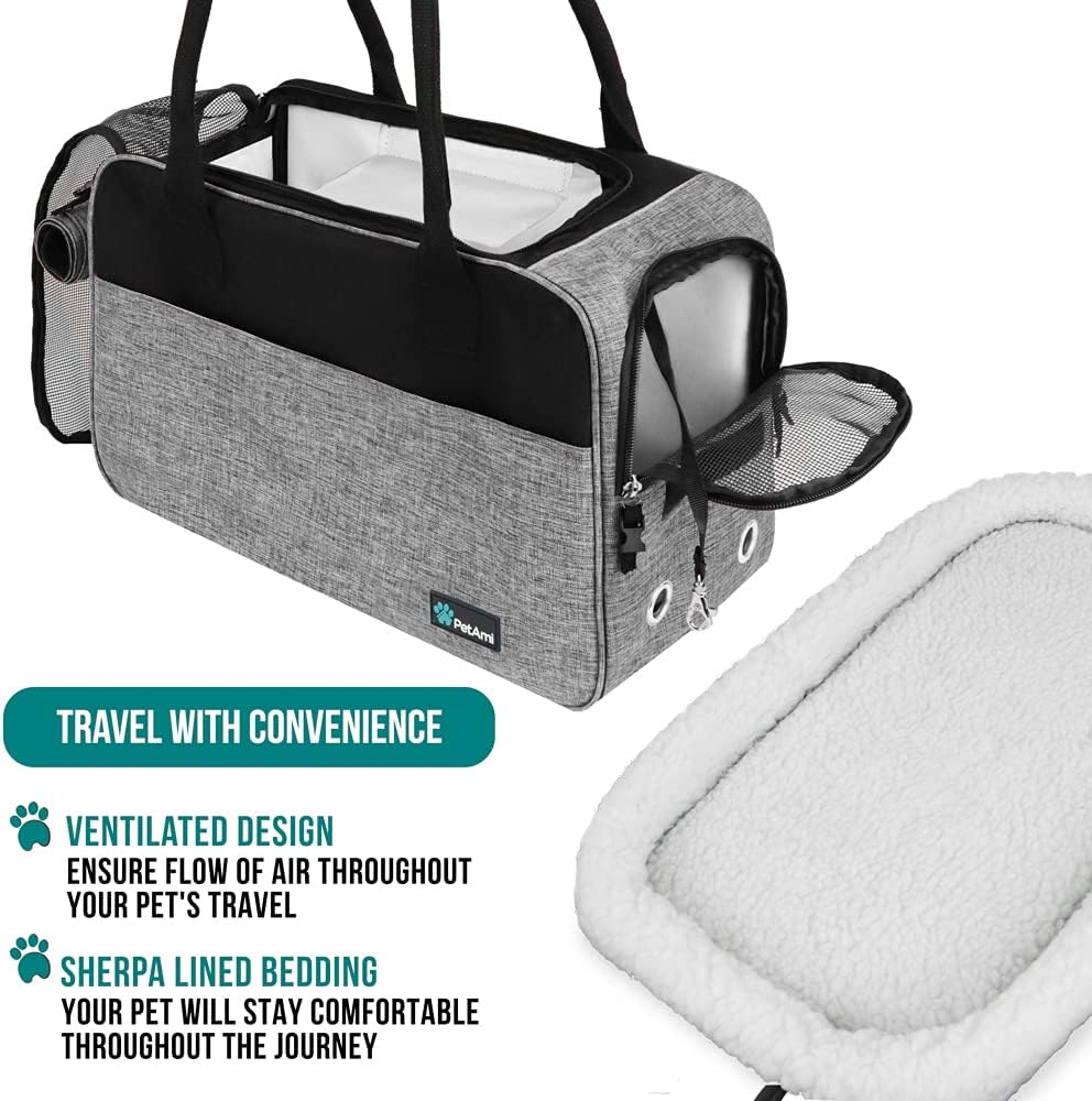 PetAmi Dog Purse Carrier for Small Dogs, Airline Approved Soft Sided Pet Carrier with Pockets