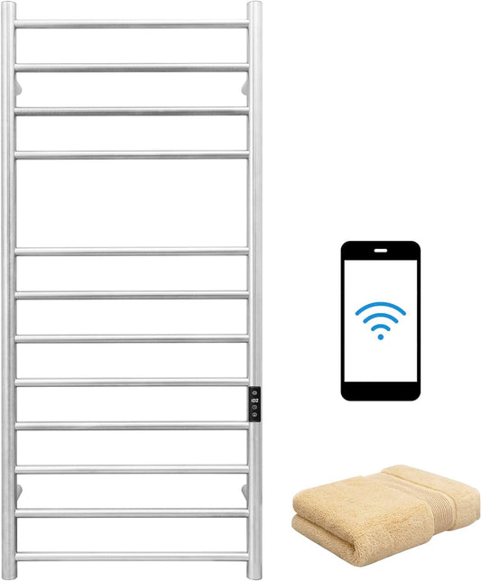 KEG Smart WiFi Towel Warmer Wall Mounted with Built-in Timer and Temperature Adjust Control, 12