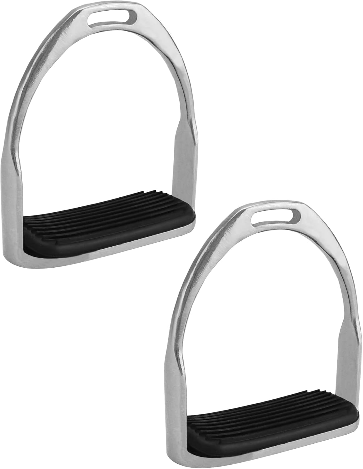 QWORK Horse Riding Stirrups, Hose Saddle, Safety Stirrup, Stainless Steel English Riding Protection
