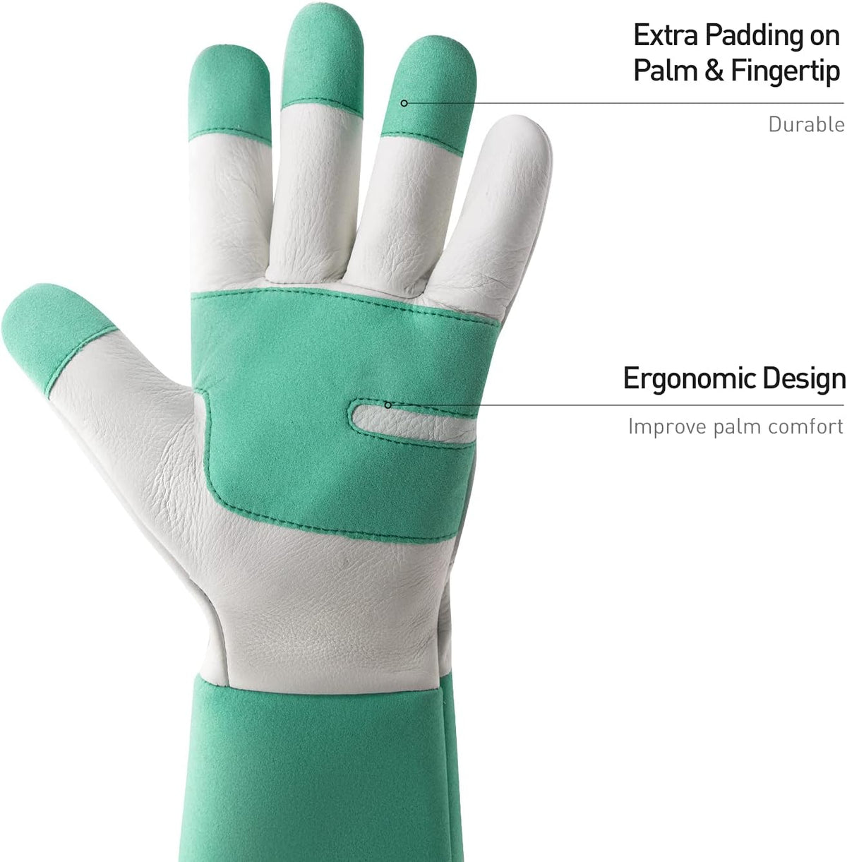 HANDLANDY Long Gardening Gloves for Men & Women, Thorn Proof Rose Pruning Gloves Leather Gauntlets