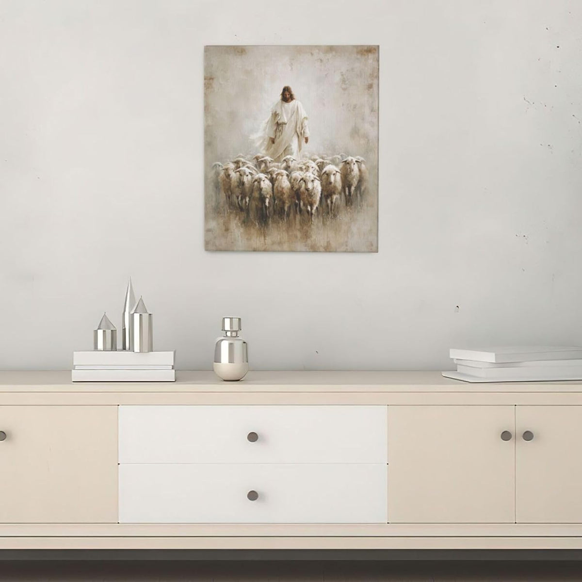 Jesus and Lamb Wall Art Christian Jesus Lamb Canvas Wall Decor Christ Religious Pictures painting