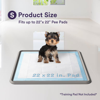 Pee Pad Tray Holder for Dogs - Fits Up to 22 x 22 in. Square Potty Training Pads No Spill Raised