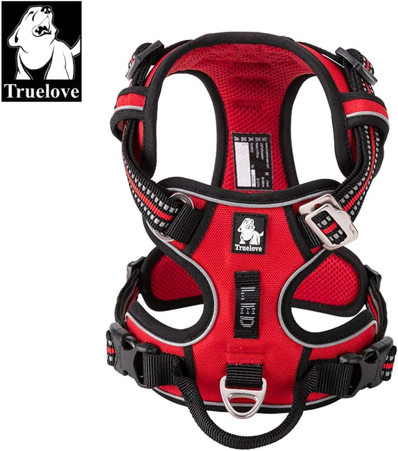 TRUE LOVE Dog Harness No Pull Nylon Reflective Pet Harness Adjustable Comfortable Control Step-in