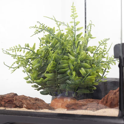 Fake Green Boston Fern, Reptile Plants for Terrarium, Amphibian Tank Accessories Habitat Decor fit