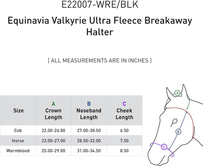 Equinavia Valkyrie Soft Ultra Fleece Padded Adjustable Breakaway Horse Halter - Wine Red/Black
