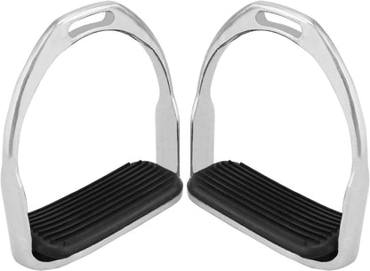 QWORK Horse Riding Stirrups, Hose Saddle, Safety Stirrup, Stainless Steel English Riding Protection