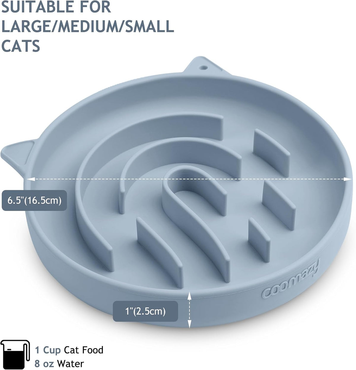 Coomazy Silicone Slow Feeder Dog Cat Bowls, Interactive Puzzle Toy for Pets Food Training, Keeps