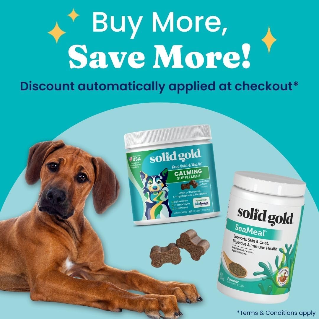 Solid Gold Cat & Dog Multivitamin Powder - Kelp Powder, Omega 3 & Vitamins for Dental, Digestive