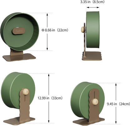 Silent Hamster Wheel 8.7 Inch Dual-Bearings Small Animals Quiet Running Exercise Wheels, Height