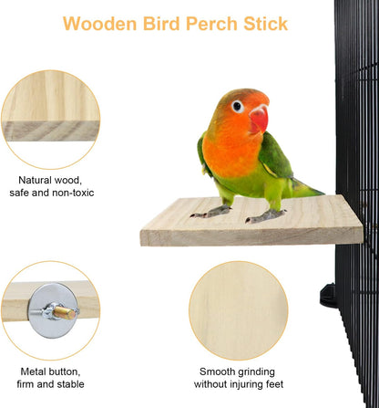 2pcs Bird Perch platform flat Stand Beak Paw Grinding wood for Parrot Parakeet Cockatiel Lovebird