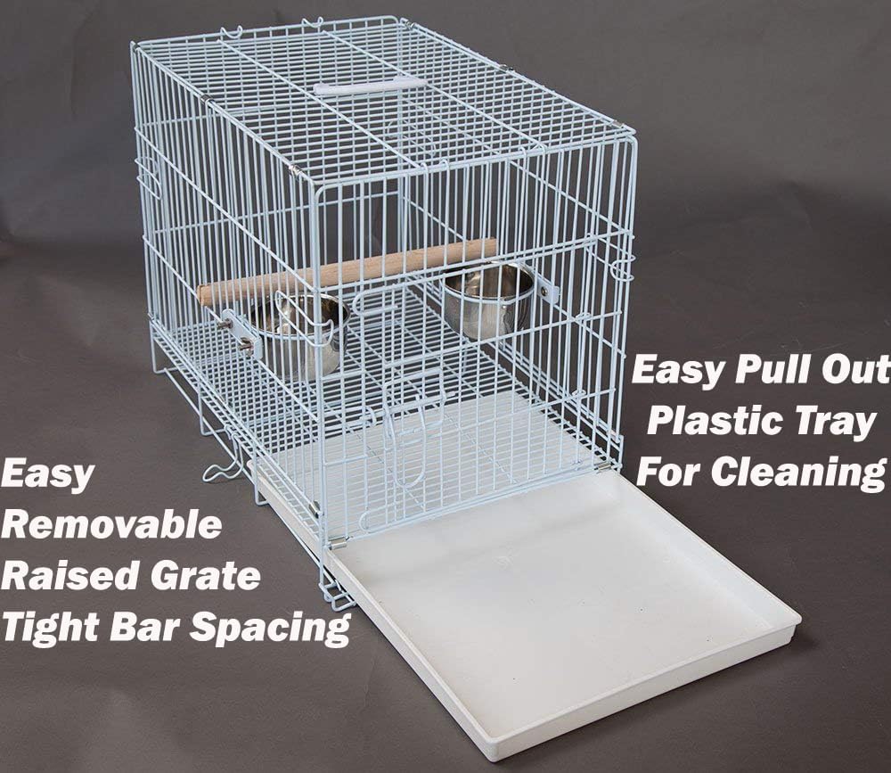Large Portable Durable Metal Travel or Veterinary Easy Collapsable Parrot Bird Carrier Beaks Proof