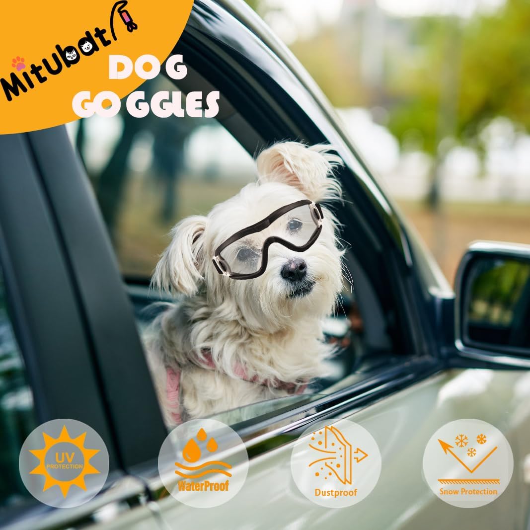 Dog Goggles Small Breed Dog Sunglasses with Adjustable for UV Protection Eyewear Doggy Doggie Puppy