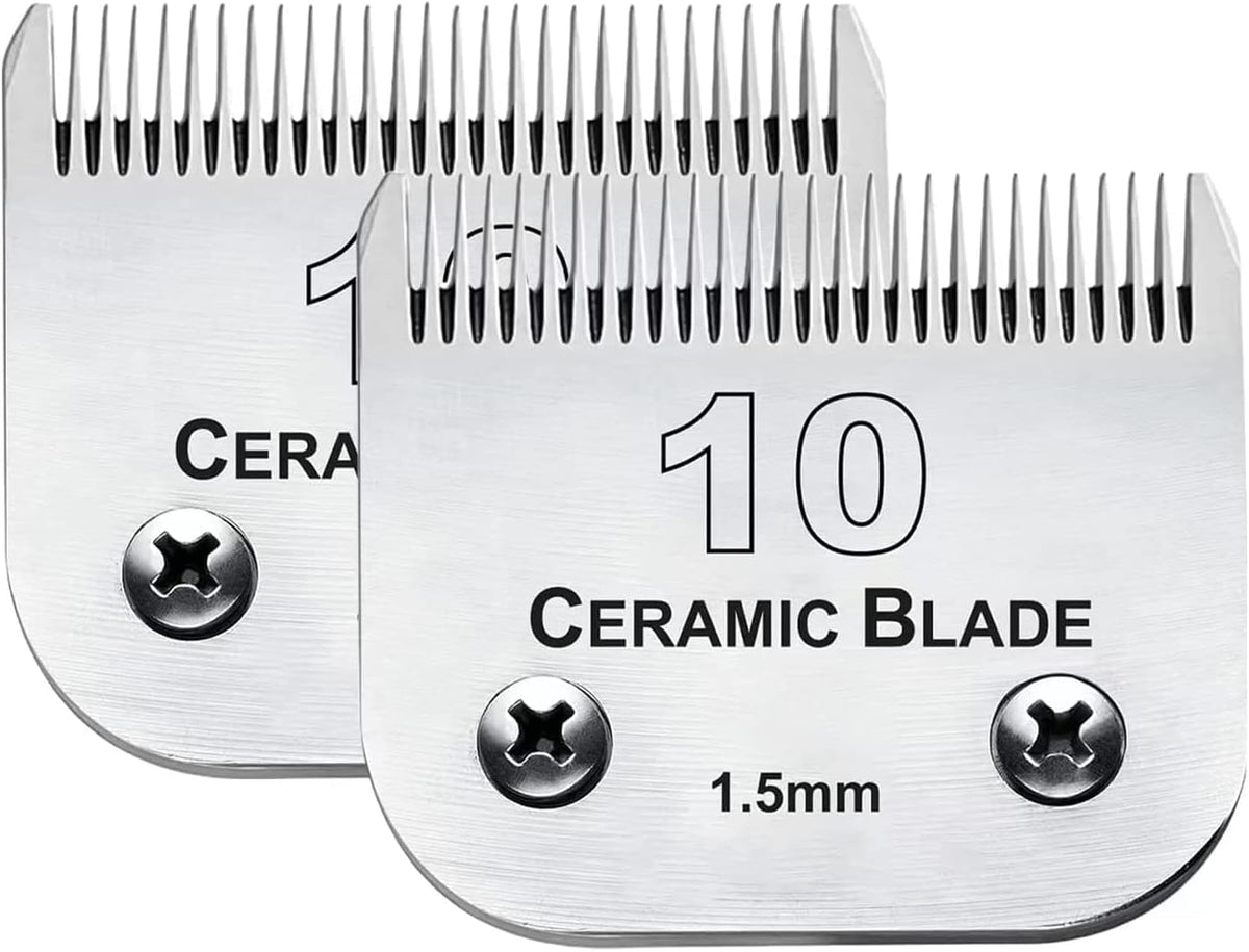 2PC 10 Blade Dog Grooming Clipper Replacement Blades Compatible with Andis Dog Clippers,Detachable