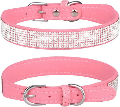 XL Bling Rhinestone Diamond Fancy Crystal Glitter Pretty Jewel Extra Large Dog Collars for Small