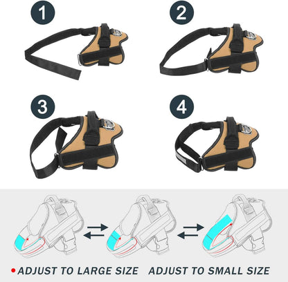 Bolux Dog Harness, No-Pull Reflective Dog Vest, Breathable Adjustable Pet Harness with Handle for