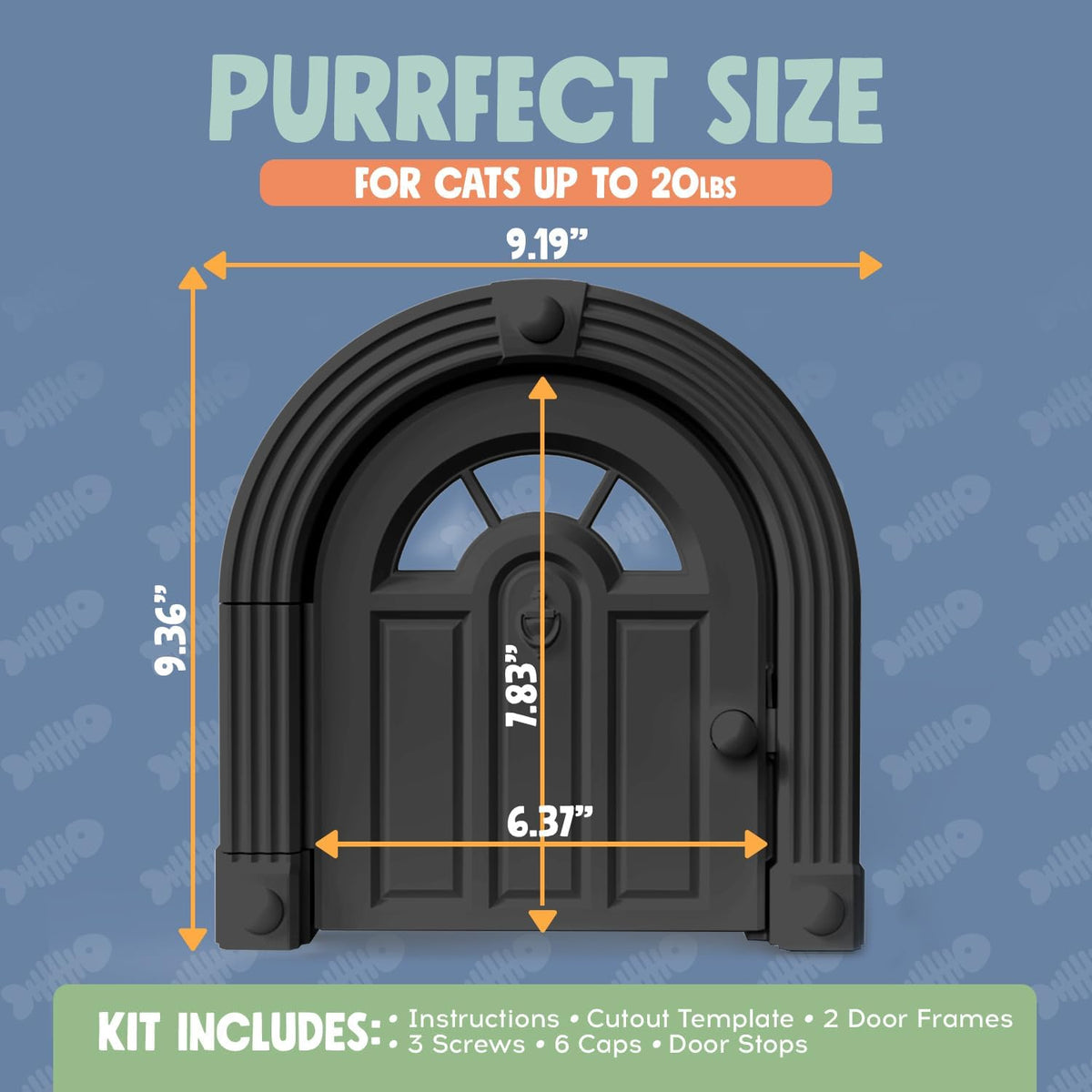 Meow Manor® Cat Door Interior Door - No-Flap, Interior Cat Door for Cats Up to 20 lbs, Easy DIY