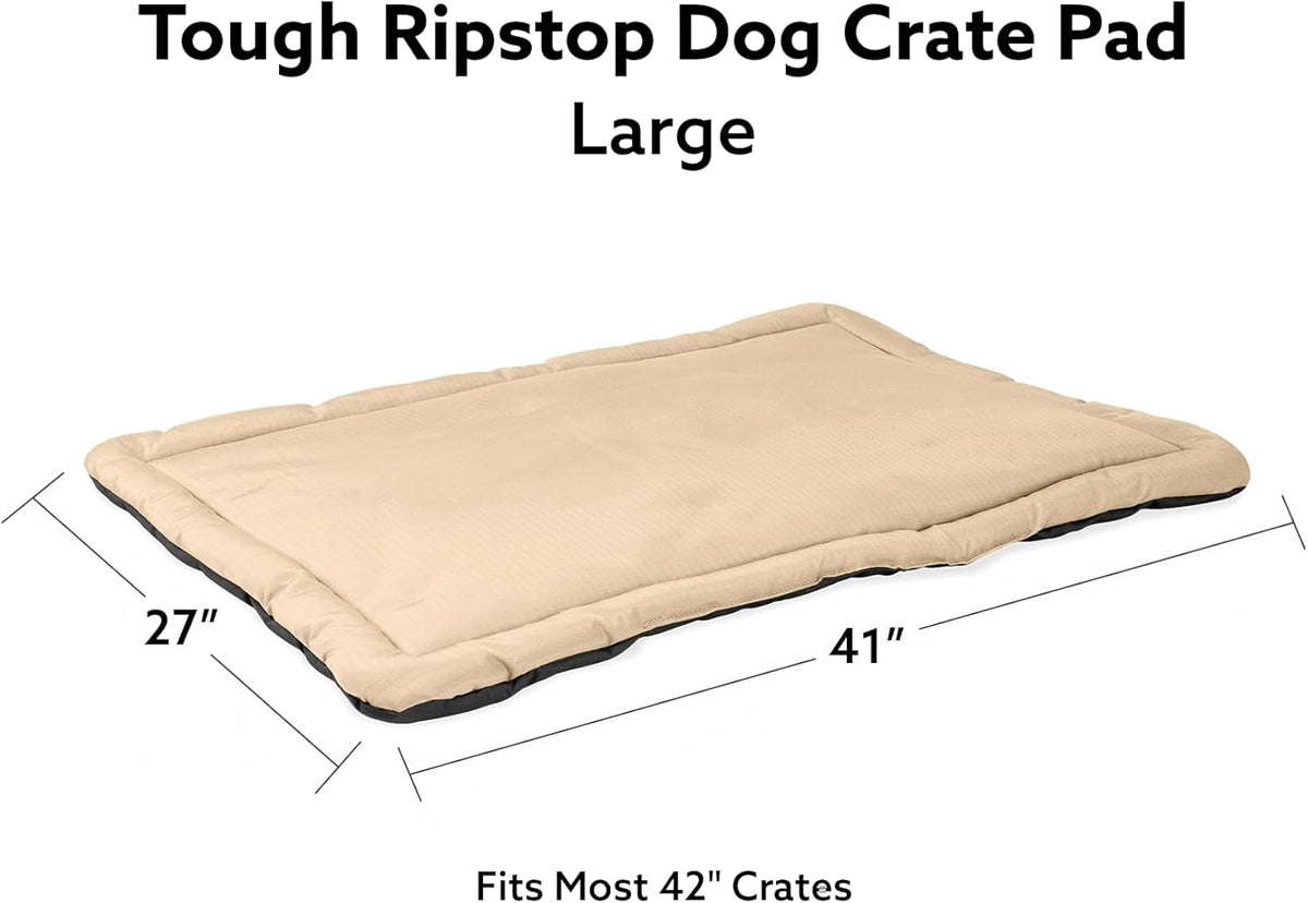 K9 Ballistics Tough Ripstop Dog Crate Pad - Durable & Machine Washable with Non-Skid Bottom and