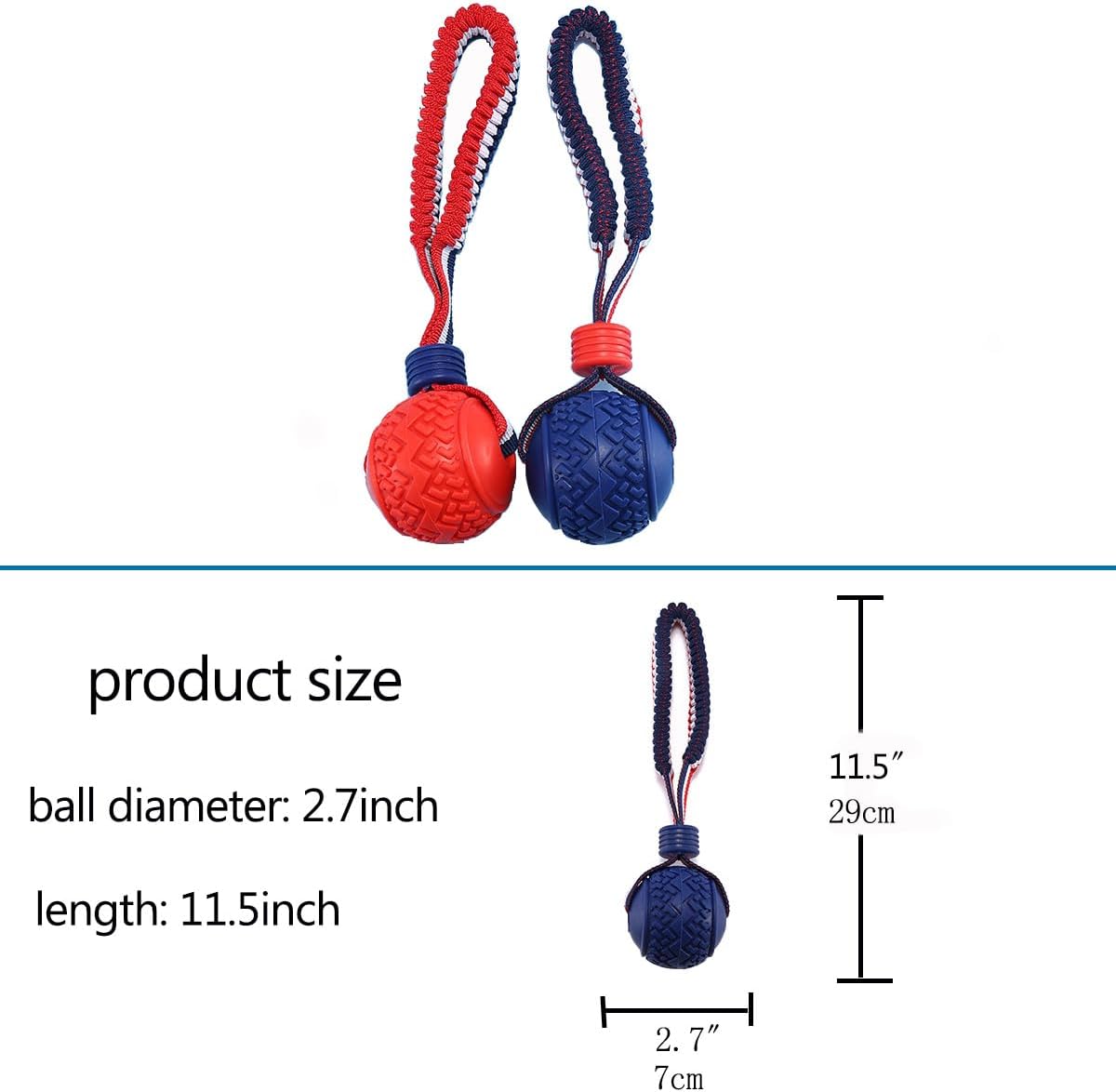 Dog Ball with Rope Toy,Ball on a Rope Dog Toy for Medium and Small Dog Tough Rope Toy Non-Toxic and