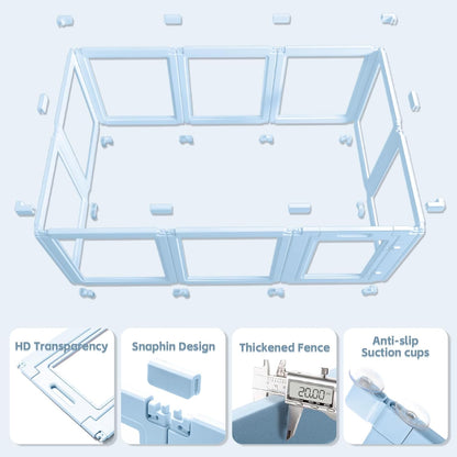 DIY Clear Acrylic Dog Playpen House,Quick Easy Assembly and Disassembly,Strong Floor Suction,Indoor