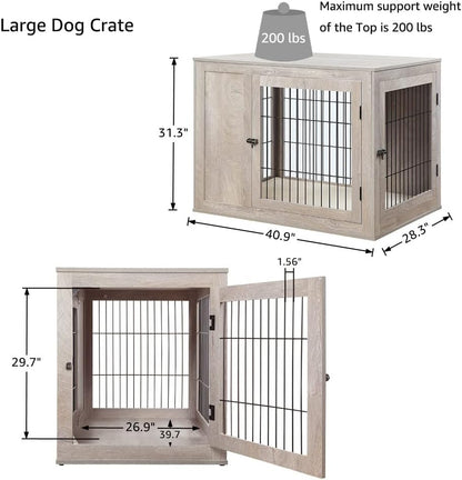 unipaws 41 Inch Furniture Style Dog Crate for Medium Large Dogs, Indoor Aesthetic Dog Stuff Kennel