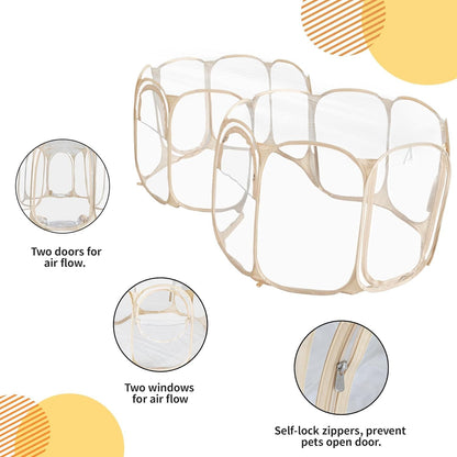 Cold Resistant Cat Playpen PVC Dog Playpen - Portable & Foldable Indoor Outdoor Puppy Playpen