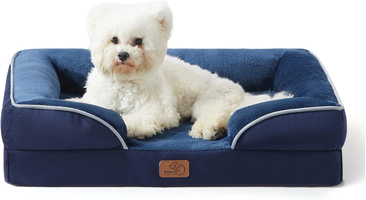 Bedsure Orthopedic Dog Bed Medium Size Dogs - Washable Medium Dog Cat Bed Waterproof, Comfort Pet