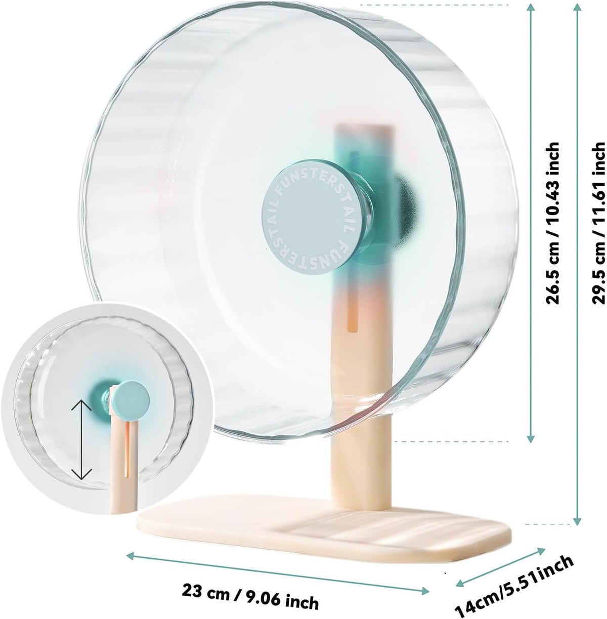 Super Silent Hamster Wheel 10.4 Inch, Magnetic Large Rat Wheel for Chinchilla, Gerbil, Guinea Pig