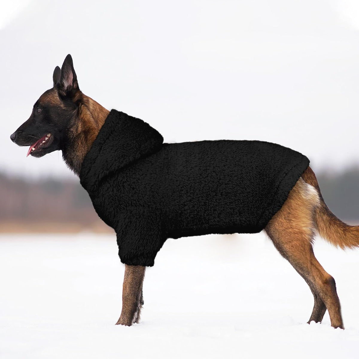 Fuzzy Dog Sweaters for Large Dogs Pet Hoodie Clothes Warm Soft Pet Coats Hooded Sweatshirt Dog