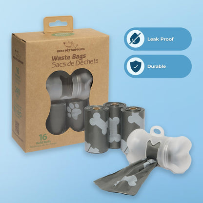 Best Pet Supplies Dog Poop Bags (240 Bags) for Waste Refuse Cleanup, Doggy Roll Replacements for