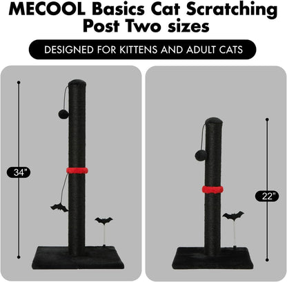 MECOOL Cat Scratching Post Premium Sisal Scratch Posts with Hanging Ball Vertical Scratcher for