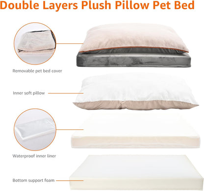 Amazon Basics Dog Bed with Cooling Gel Memory Foam, Pressure-Relief Support for Dogs up to 50lbs