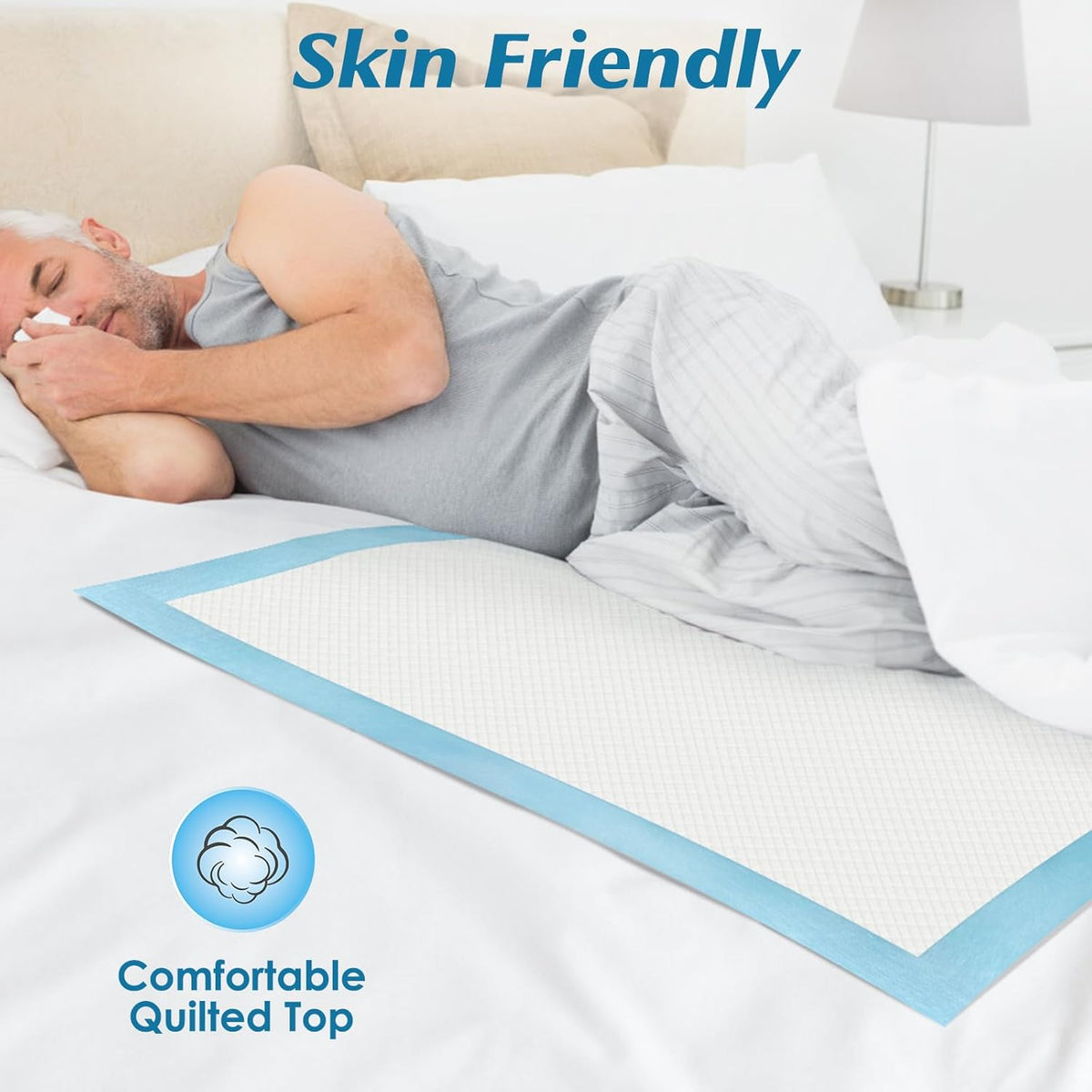 100 Count 22” x 22” Super Absorbency Disposable Underpads, Leakproof Quick Drying Disposable Pads