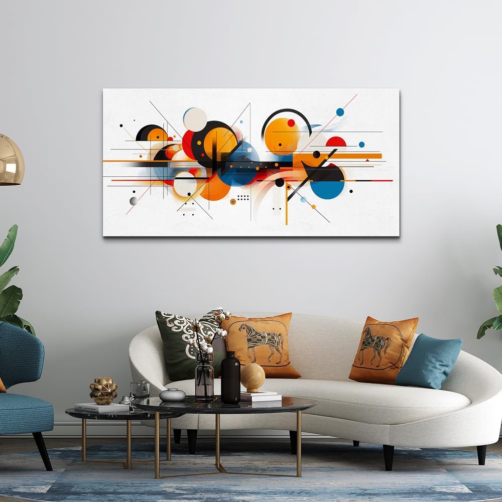 hyidecorart Large Wall Art For Living Room Wall Decorations For Bedroom Line Color Block Abstract