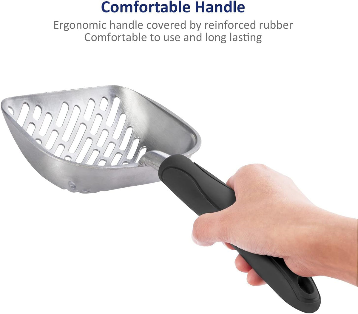 WePet Cat Litter Scoop, Aluminum Alloy Sifter, Kitty Metal Scooper, Deep Shovel with Diagonal